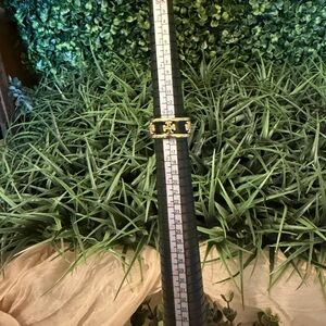 Tory Burch Gold and Black Enamel Ring Size 7